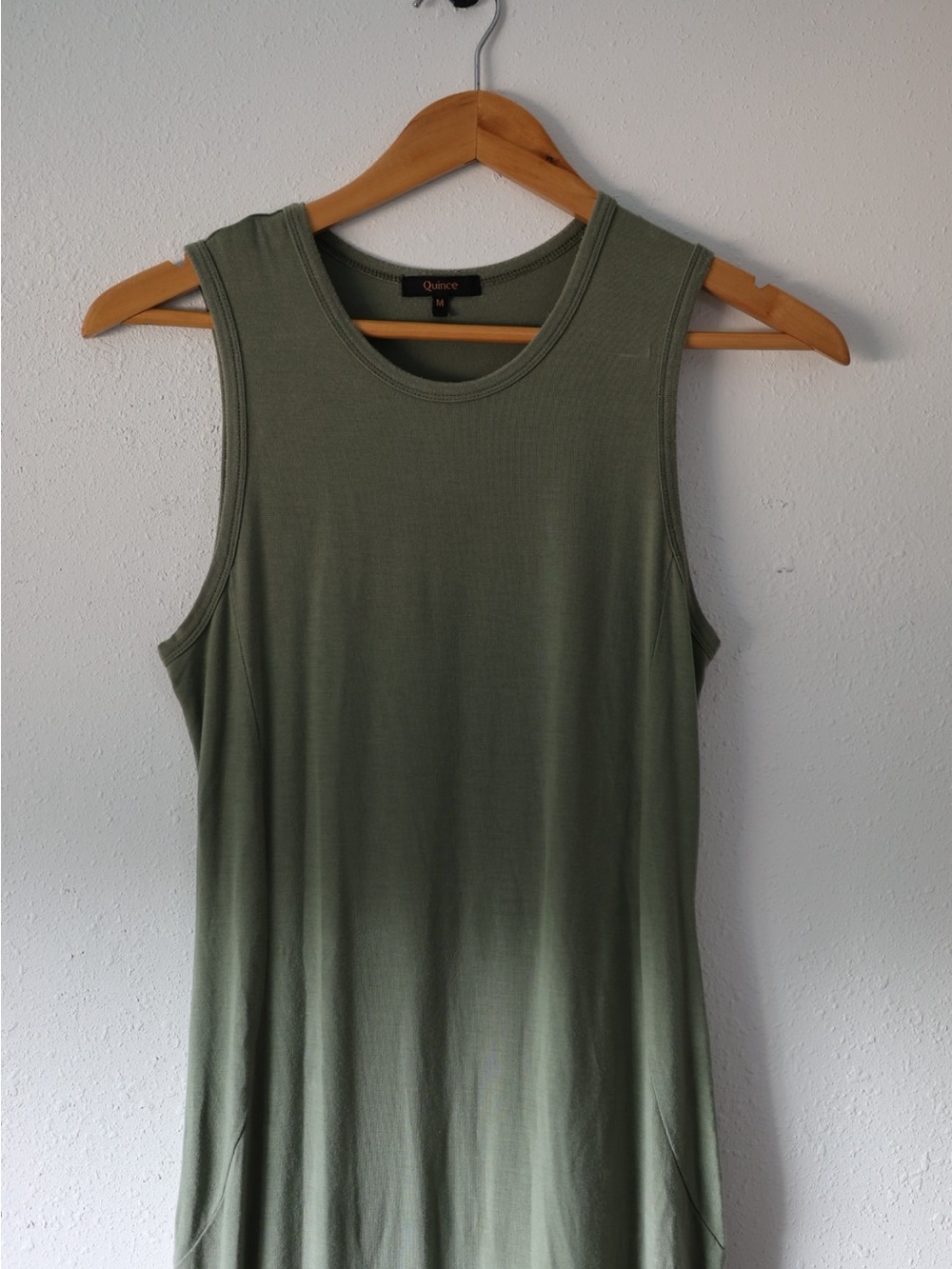 Quince Olive Ribbed Crewneck dress